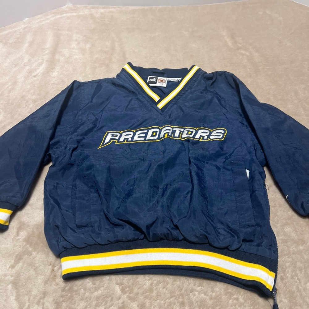 Vintage Nashville Predators Jacket Pullover Kids 5-6 V-neck  Windbreaker